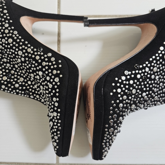 Jean-Michel Cazabat Ankle Boots Black Studded, Crystal Accent EU 37 Tag On - Picture 3 of 14